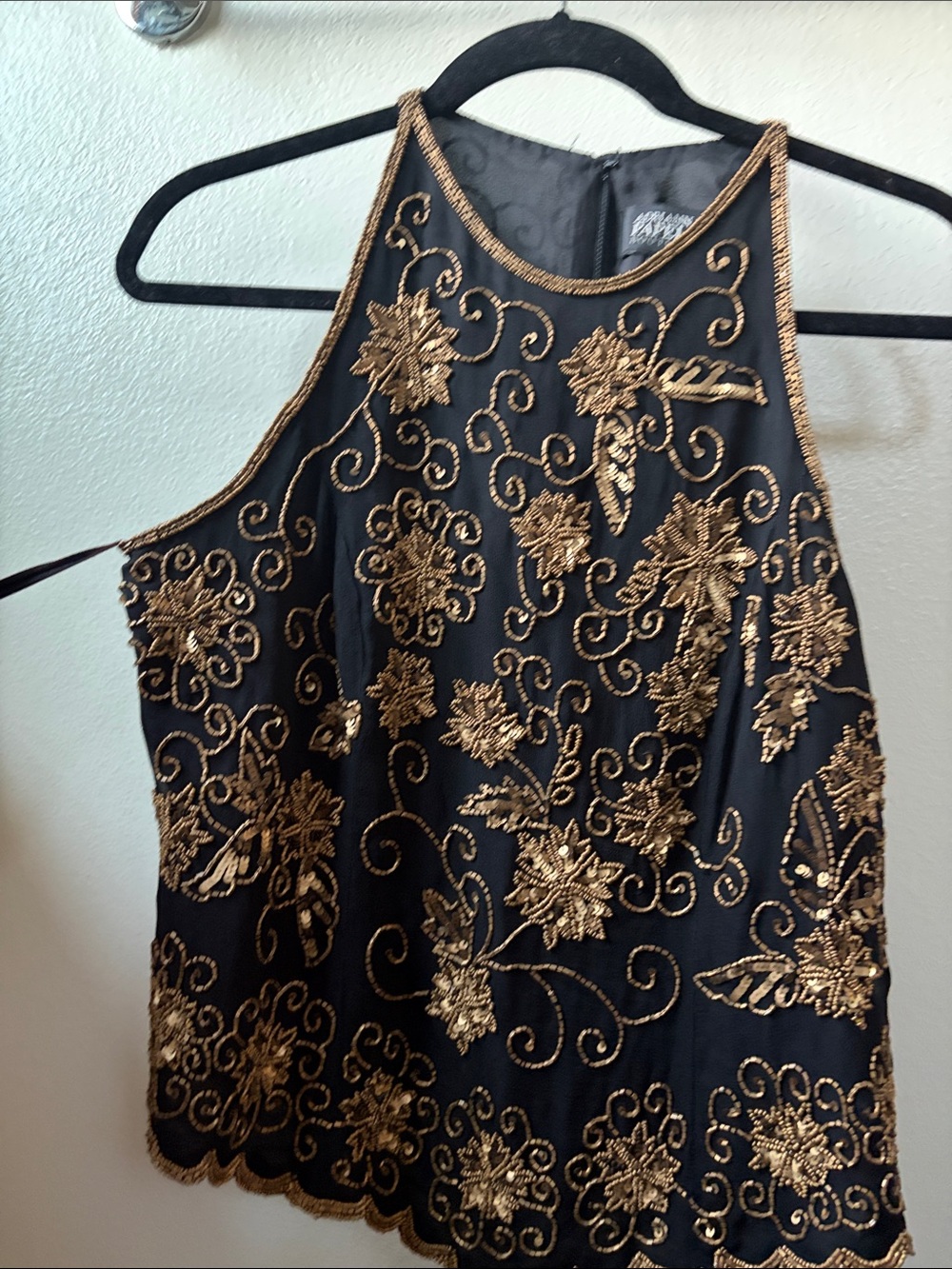 Adrianna Papell Black beaded Top